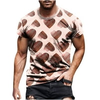 Muško Valentinovo povremene košulje fitness kratki rukavi okrugli vrat 3D digitalni ljubavni print vrhovi