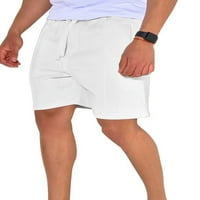 Muške ljetne casual kratke hlače široke sportske hlače za trčanje na plaži s vezicama bijela a-lista