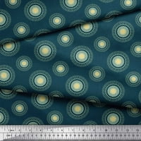 Soimoi plava rayon krep tkanina umjetnički cvjetni tkanina tkanina tkanina po dvorištu široka