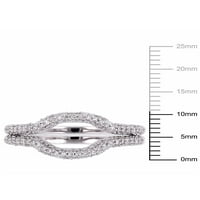 10-karatni dijamantni zaručnički prsten od 10 karata u bijelom zlatu s obrisom od 2 komada