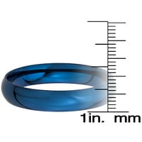 Obalni nakit plavi pozlaćeni polirani kupolasti prsten od nehrđajućeg čelika