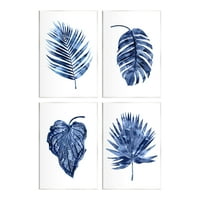 Stupell Industries raznoliki plavi listovi jednostavne botaničke biljke oblika grafičke umjetnosti Umjetnost Umjetnička