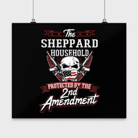 Poster s prezimenom Sheppard-kućanstvo zaštićeno 2. drugim amandmanom-personalizirani pokloni za ljubitelje oružja