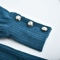 Frehsky džemperi za žene žene Turtleneck Pulover gumb Dugi rukavi labavi pleteni džemper vrhovi kornjača džemper