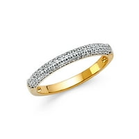 Nakit 14k prsten od žutog zlata s kubičnim cirkonijem i vjenčanim prstenom za obljetnicu veličine 9