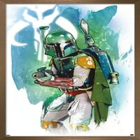Ratovi zvijezda: Saga-Boba Fett-plakat akvarela na zidu, 14.725 22.375