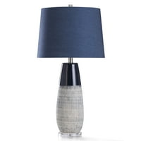 Berni plava stolna svjetiljka - Dvoje tona teksturirana karoserija keramička stolna svjetiljka s čistom akrilnom