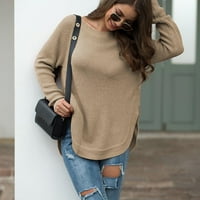 Pimfylm ženski pulover džemperi Žene lagane džempere pulovera Dressy kaki s