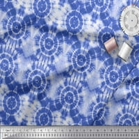 Soimoi plava pamučna patka tkanina Bandhani tkanina za tisak za tisak po dvorištu široka