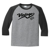 Vintage napravljena u odličnim odraslim raglan rukavima majica kratkih rukava-majica-majica-majica sive sive crne