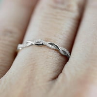 Ženski prstenovi upleteni dijamantni zaručnički prsten u kombinaciji s prstenom za godišnjicu
