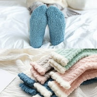 Zadebljanje ženskih zimskih toplih mekih pahuljastih kućnih čarapa za spavanje na podu od poliestera