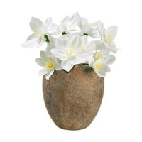 4.5 Bijeli svileni cvjetovi u obliku ukrasa uskršnjih jaja