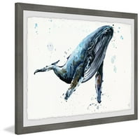 Akvarel Marmont Hill Plavi kit uokviren zidnom umjetnošću