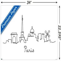 Linija umjetničkog horizonta-Zidni plakat Pariza, 22.375 34