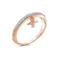 Dijamantni prstenovi za žene-karatni bijeli dijamantni nakit-ružičasto zlato preko srebrnih prstenova za žene