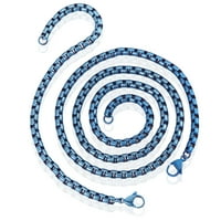 Obalni nakit polirani plavi pozlaćeni BO lančana narukvica i ogrlica set široka