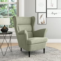 Homesvale Nora Wingback Stolica, Fawn Grey Velvet