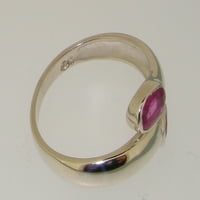 Ženski prsten od bijelog zlata od 9 karata s prirodnim rubinom britanske proizvodnje - opcije veličine-veličina