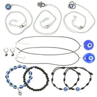 Set ogrlica od zlog oka privjesak naušnice od zlog oka zaštitna narukvica set nakita amuleti od zlog oka nakit