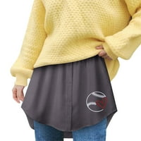 + samostojeća suknja džempera s okruglim vratom s tiskanom suknjom na dnu