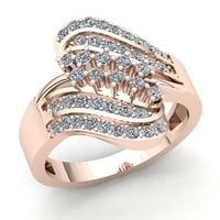 Pravi dijamant okruglog reza od 0,75 karata ženski vjenčani nakit vjenčani prsten od 18k punog ružičastog, bijelog
