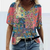 Ležerne košulje za žene Ženska proljetna modna tunika ljetna tunika grafičke majice kratkih rukava