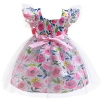 Dječja haljina za djevojčice s cvjetnim printom bez rukava za tinejdžerice, svečane haljine za pričest, rođendanska