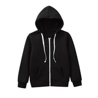 Dječaci jakne jakne Dječje djevojčice Čvrsta boja Dugi rukavi Zip Up Hoodie Twiebirt Twing Top