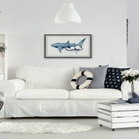 Marmont Hill White isprekidani morski pas uokviren zidna umjetnost