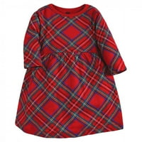 Pamučne haljine za bebe i djevojčice, Crveni Tartan, 3 mjeseca