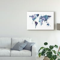 Zaštitni znak likovne umjetnosti Karta svijeta akvarela, ulje na platnu Michaela Tompsetta