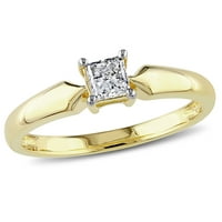 Miabella Ženska karat T.W. Princeza izrezana dijamant 10kt žuto zlato zaručnički prsten