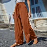 Ženske hlače visokog struka od 92 inča Ležerne jednobojne hlače s elastičnim strukom široke široke hlače Ženske