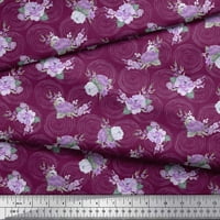 Ružičasta viskozna tkanina & pojačalo; tkanina s cvjetnim printom božur širine dvorišta