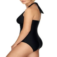 Ženski crni kupaći kostim s omotom od A-liste