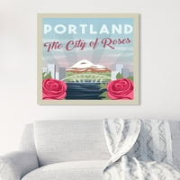 Pista avenije Portland razglednica Umjetnost gradskih zidina-Portland, Oregon - Grad ruža - umjetnost gradova