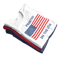 Muška majica kratkih rukava s američkom zastavom s portretom Elona Muska-Heather Indigo-mala