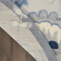Unutarnji vanjski plavo-sivi 4-inčni okrugli tepih