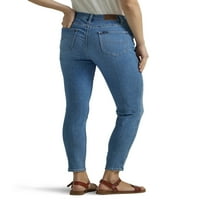 Lee ženski visoki uspon opremljen je mršavim jean s visokim rastezljivim tkaninom