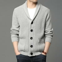 Zimski pulover Kaputi za muškarce-Elegantna tanka pletena jakna s džemperom u obliku slova u, jednobojna gornja