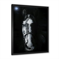 Portret konja koja bulji zlobno uokvirena fotografska platna umjetnički tisak