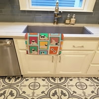 Puno kuhinjskih ručnika u stilu smeđeg mopsa