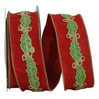 Papirna Božićna crvena poliesterska traka od božikovine, 180 2,5