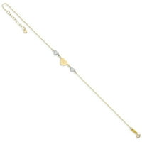 Dvobojna dijamantna narukvica u obliku srca od čistog zlata s dijamantnim rezom Mama Plus produžni kabel