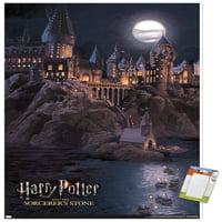 Hari Potter i čarobni kamen - zidni poster Hogvarts noću, 22.375 34