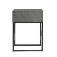 Moderni kvadratni metalni pomoćni stolić u alternativama, sivo-crna