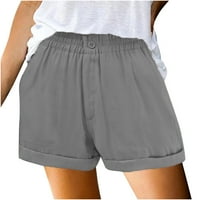 Modne ženske kratke hlače ljetne casual labave jednobojne kratke hlače visokog struka 96 94876551