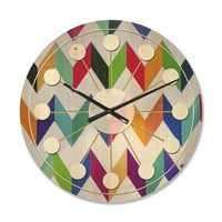 DesignArt 'retro geometrijski dizajn iii' Moderni zidni sat iz sredine stoljeća