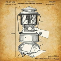 Originalni otisci patenta za kampiranje - Set od četiri fotografije bezbroj - odličan poklon za kampere i planinare